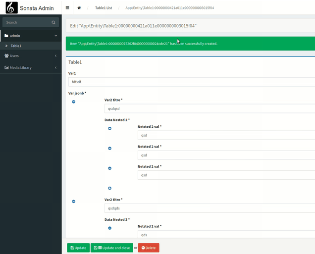Symfony 4 / Sonata : Utiliser des champs en json