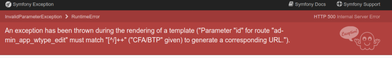 Symfony 4 / Sonata : Utiliser une clef primaire avec un /