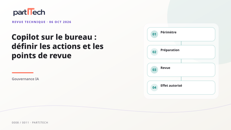 Copilot sur le bureau : définir les actions et les points de revue